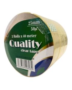 Quality Clear Tape 25mm x 40m Tulip