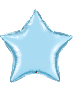 36" Pearl Light Blue Star Foil Balloon Unpackaged Qualatex 