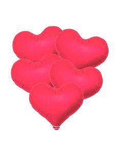 14" Metallic Red Jelly Heart Foil Balloon Unpackaged Pk5