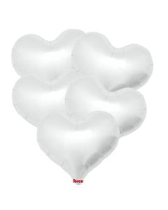 14" Metallic Silver Jelly Heart Foil Balloon Unpackaged Pk5