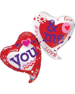 42" You & Me Hearts