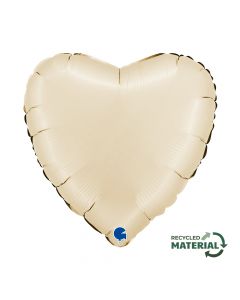 22" Satin Cream Heart Foil Grabo