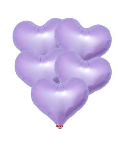 18" Metallic Lavender Jelly Heart Foil Balloon Unpackaged Pk5