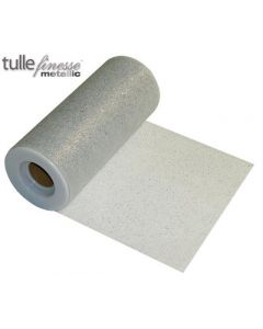 Tulle Finesse Metallic Silver (Glitter) 6inch x 25yards