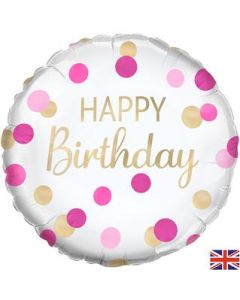 18" FOILPINK GOLD CONFETTI BIRTHDAY 225792