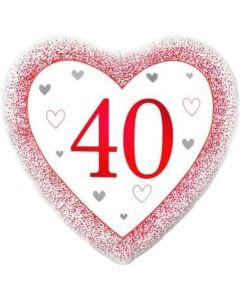 18" 40th Anniversary Heart Foil Oaktree