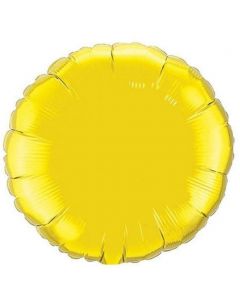 18" Citrine Yellow Round Foil Balloon Unpackaged Qualatex