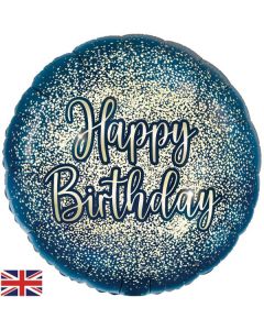 Birthday Navy Gold 18" Foil Balloon Oaktree