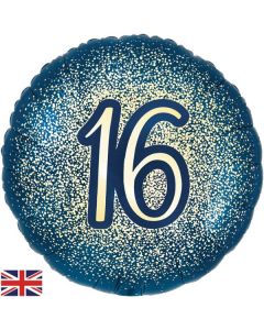 16th Birthday Navy Gold 18" Foil Balloon Oaktree