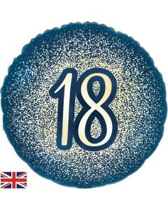 18th Birthday Navy Gold 18" Foil Balloon Oaktree