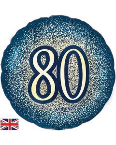 80th Birthday Navy Gold 18" Foil Balloon Oaktree