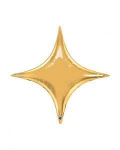 20" Metallic Gold Starpoint Foil Balloon Unpackaged Qualatex