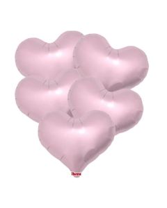25" Metallic Light Pink Jelly Heart Foil Balloon Unpackaged Pk5