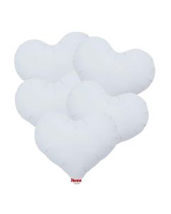 25" White Jelly Heart Foil Balloon Unpackaged Pk5