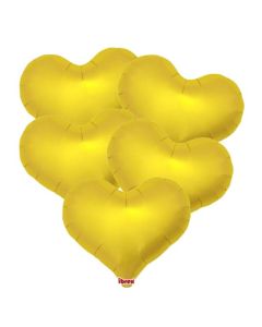 18" Metallic Gold Jelly Heart Foil Balloon Unpackaged Pk5
