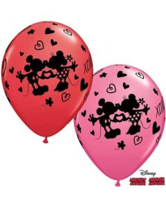 11" Minnie & Mickey XOXO Latex Balloons 25pk Qualatex