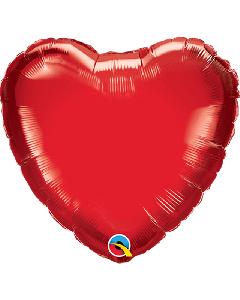 9" Ruby Red Heart Air-Fill Foil Balloon Unpackaged Qualatex