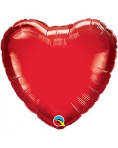 4" Ruby Red Heart Air-Fill Foil Balloon Unpackaged Qualatex