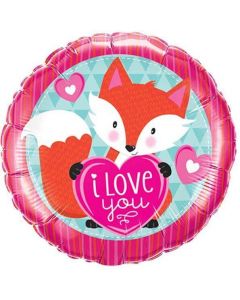 18" I Love You Fox Foil Balloon Qualatex