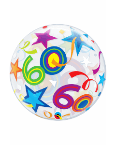 22" Single Bubble 60 Brilliant Stars Qualatex