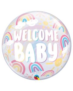 22" Single Bubble Welcome Baby Boho Rainbows Qualatex