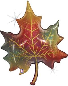30" Glitter Fall Leaf Shape Foil Grabo