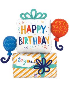 35" Birthday Gift Shape Foil Grabo