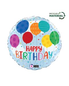 18" Birthday Colourful Round Foil Grabo