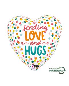 18" Love And Hugs Heart Shape Foil Grabo