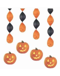 4 PUMPKIN GLOW 18" HANGING - 27952