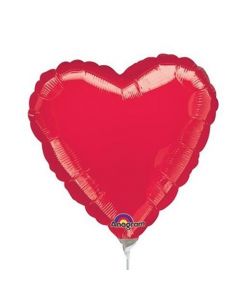 9" Metallic Red Heart Air FIll Foil Balloon Unpackaged Anagram