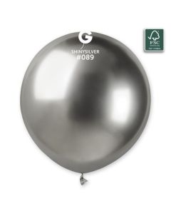 3 Latex Balloons 100% Fsc Shiny Silver #089 306934