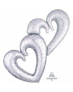 53" Interlocking Hearts Siler SuperShape Foil Balloon Anagram