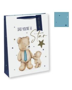 Father's Day Cute Bear Stars Medium Gift Bag