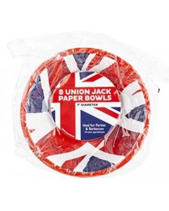 7.5" 8 Union Jack Paper Bowls