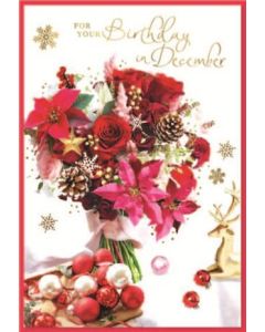 PK6 CARDS DECEMBER BIRTHDAY TRAD FEMALE C50 32145-DECEMBER BIRTHDAY