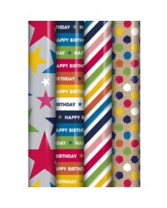 2.5M Generic Gift Wrap Assorted Designs 49 Rolls