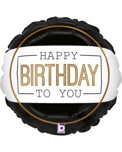 7" Happy Birthday Classic Round Foil Grabo