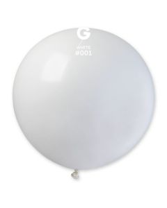 31" White Latex Balloons Single Pk1 #001 Gemar