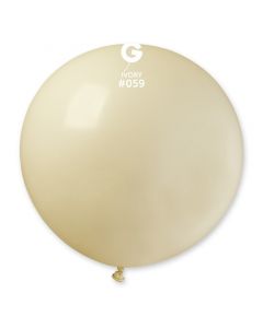31" Ivory Latex Balloons Single Pk1 #059 Gemar