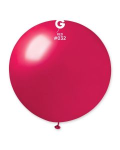 31" Metallic Red Latex Balloons Single Pk1 #032 Gemar
