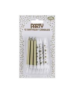 Pk12 Gold Star Candles Eurowrap