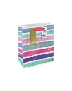 Medium Female Stripes Gift Bags Pk6 Eurowrap