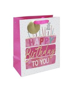 Large girly birthday cake bag pack of 6 Eurowrap