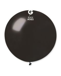31" Metallic Black Latex Balloons Single Pk1 #065 Gemar