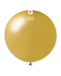 31" Metallic Dorato Latex Balloons Single Pk1 #074 Gemar