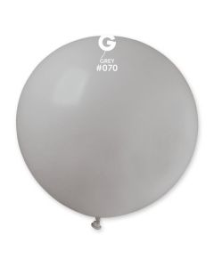 31" Grey Latex Balloons Single Pk1 #070 Gemar