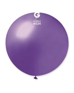31" Metallic Purple Latex Balloons Single Pk1 Gemar