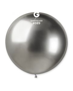 31" Shiny Silver Latex Balloon Pk1 Gemar #089 Gemar