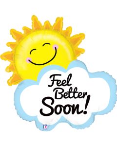 26" Feel Better Soon! Sunshine Shape Foil Grabo
